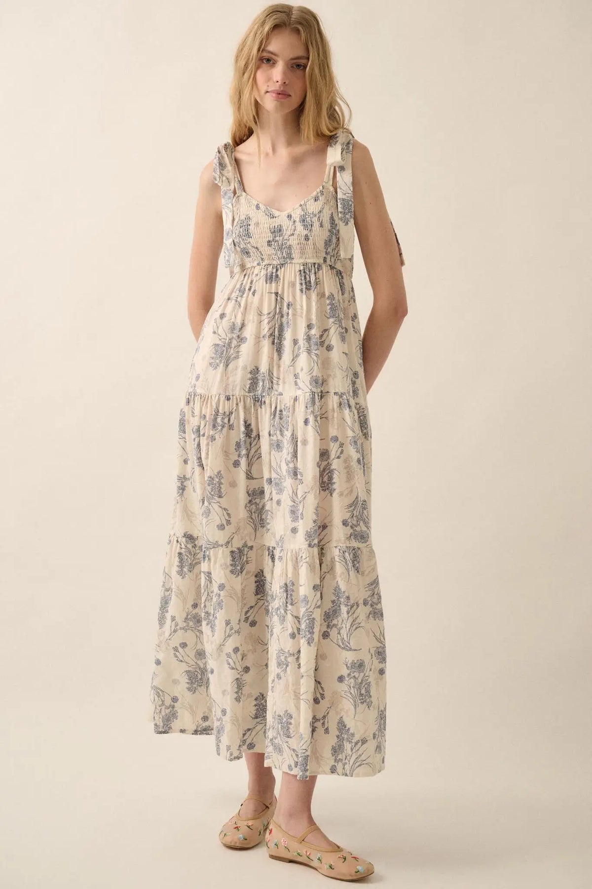 Sentimental Beauty Floral Tiered Ruffle Maxi Dress