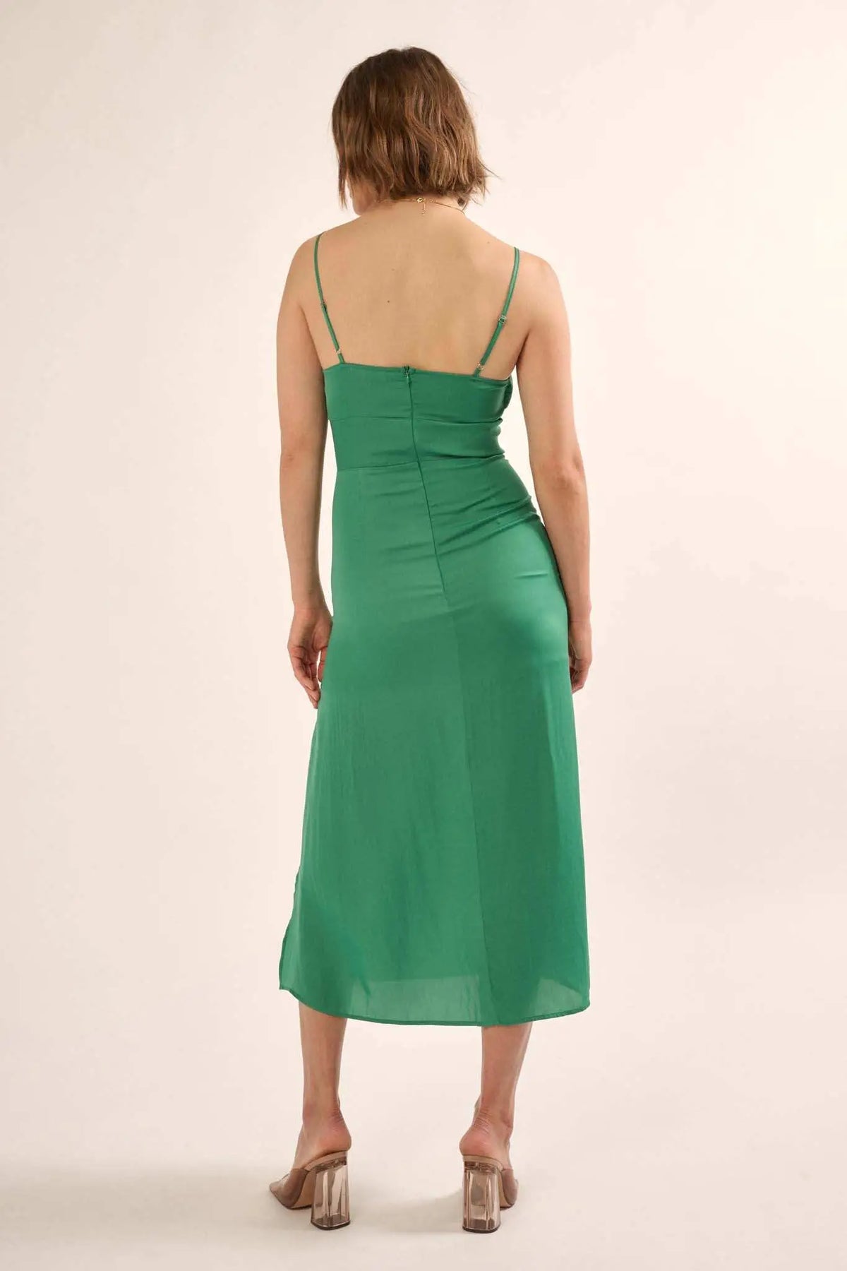 Simply Irresistible Satin Cowl Neck Corset Slip Dress