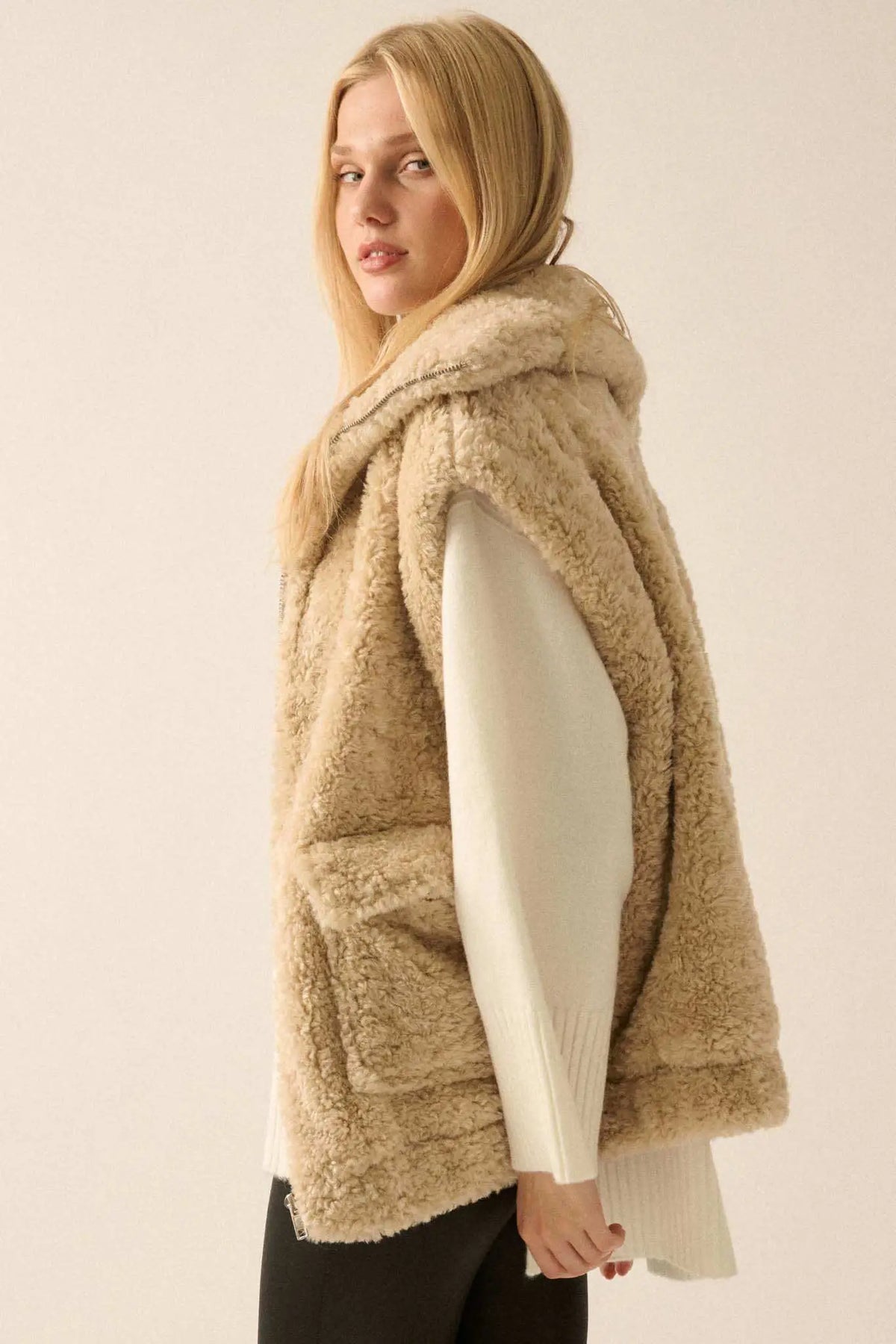 Creature Comforts Zip-Up Faux Fur Vest