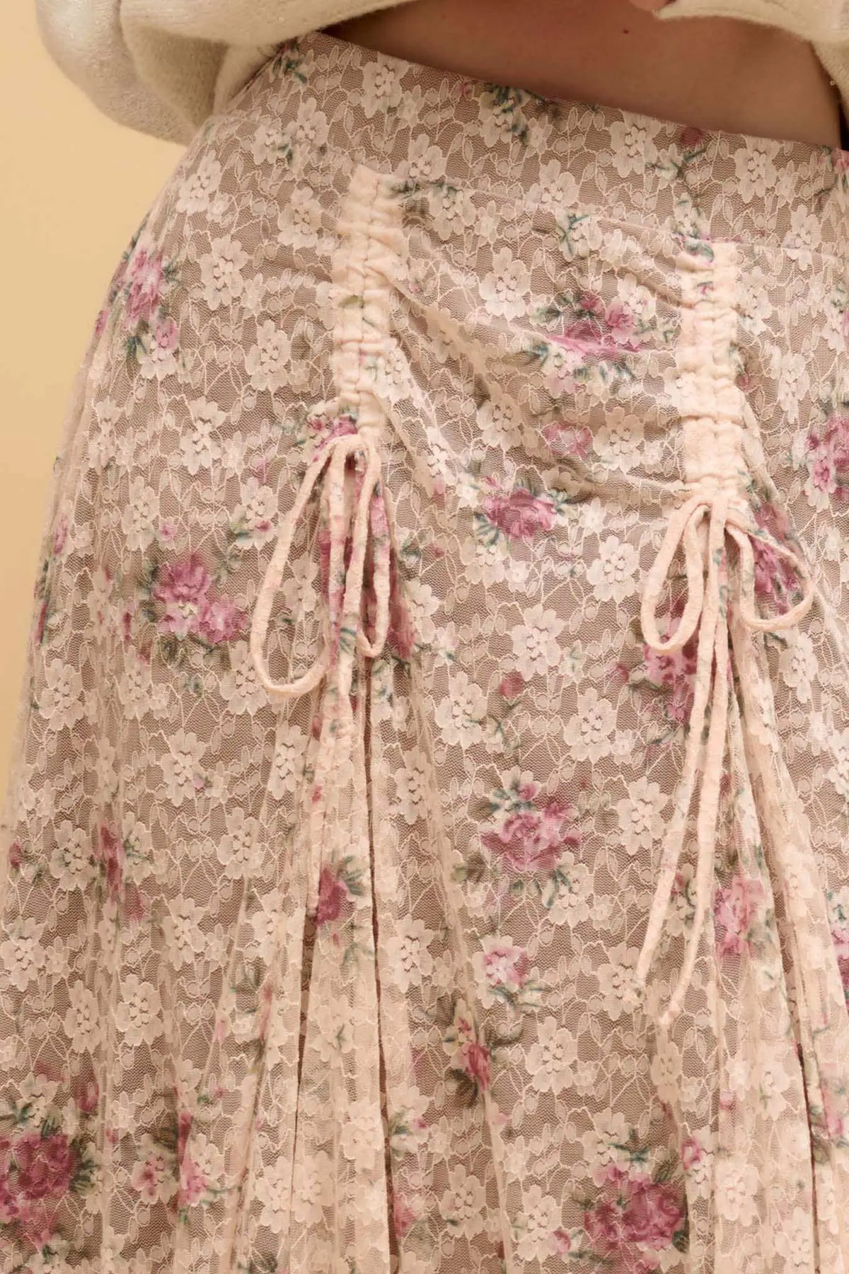 Secret Garden Floral-Print Lace Maxi Skirt