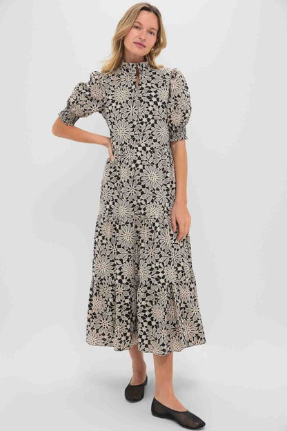 Black & Tan Printed Floral Bennett Maxi Dress