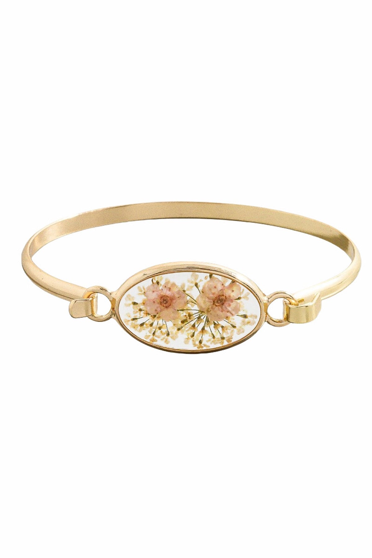 Carlsbad Gold Pressed Flower Bangle Bracelet