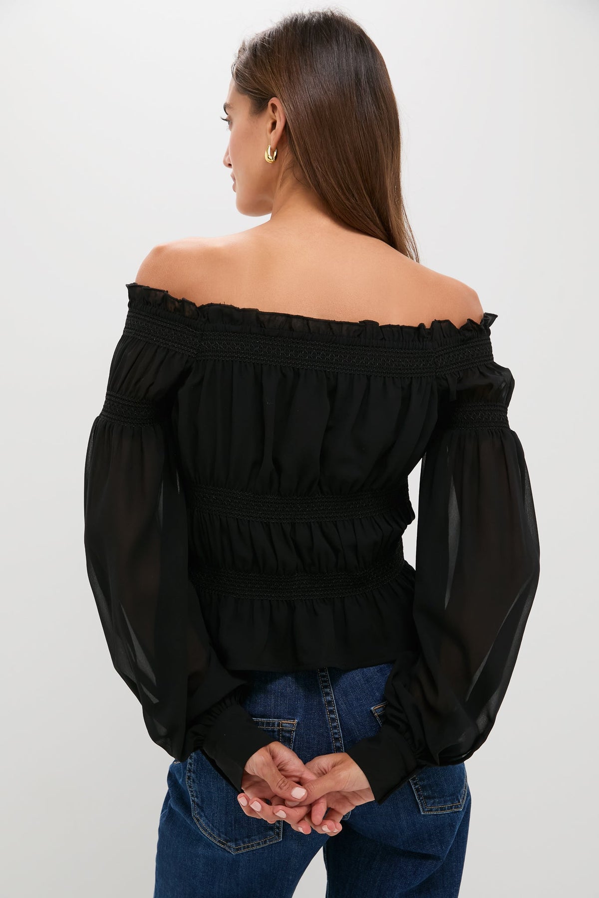 Black Georgette Adeline Top