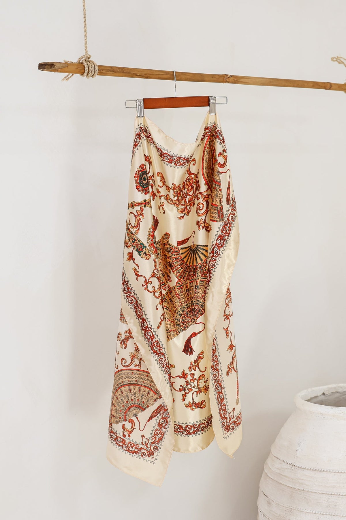 Rayne Scarf - Fan Print Beige