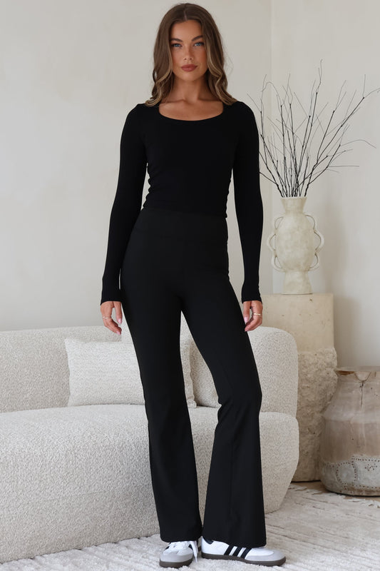 Scarlett Pants - High Waisted Flare Pants In Black