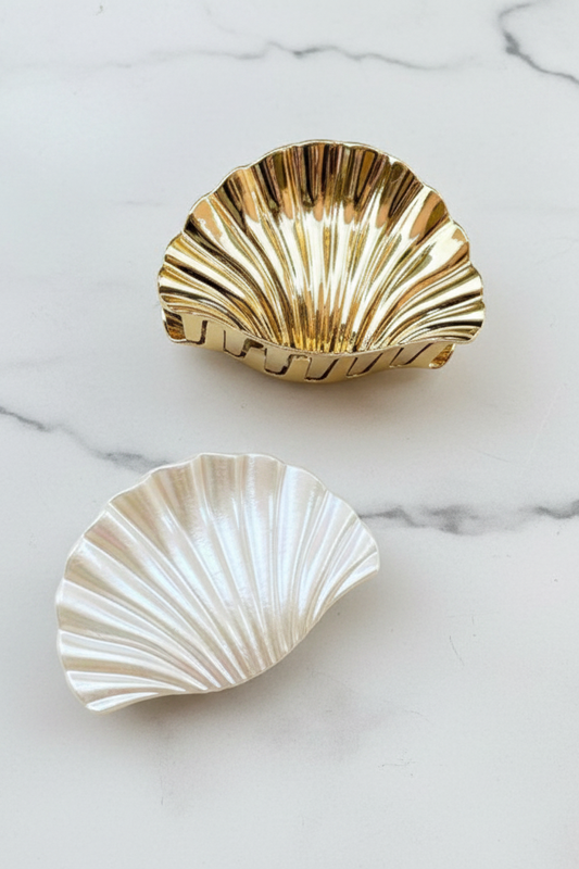 Talula Shell Hair Clips - Gold/Pearl