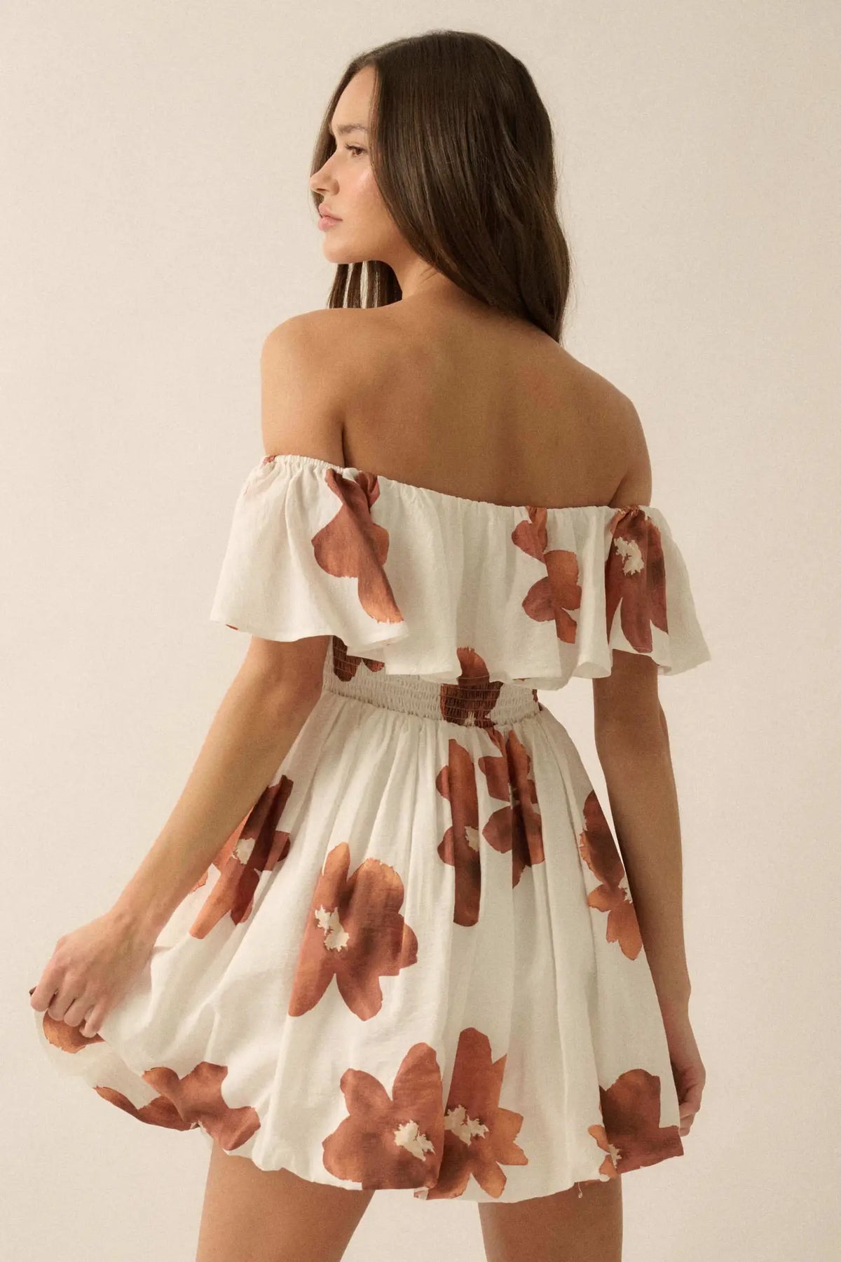 Bold Beauty Floral Off-Shoulder Flounce Mini Dress