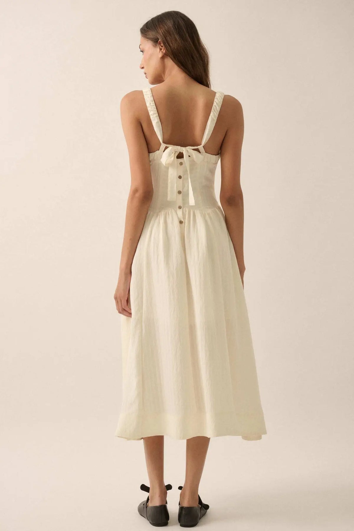 Lovely Life Tonal-Stripe Fit-and-Flare Midi Dress