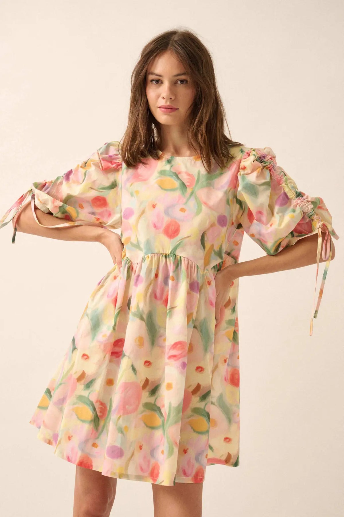 Blossom with Grace Floral Babydoll Mini Dress