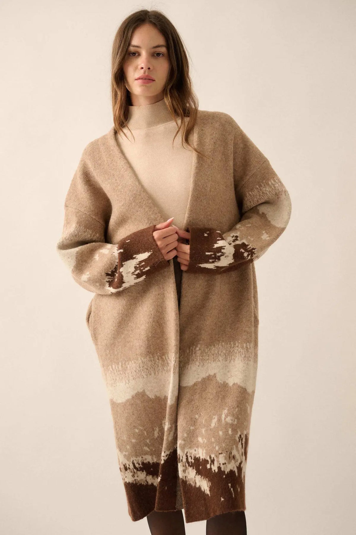 Northern Range Open-Front Graphic Duster Cardigan