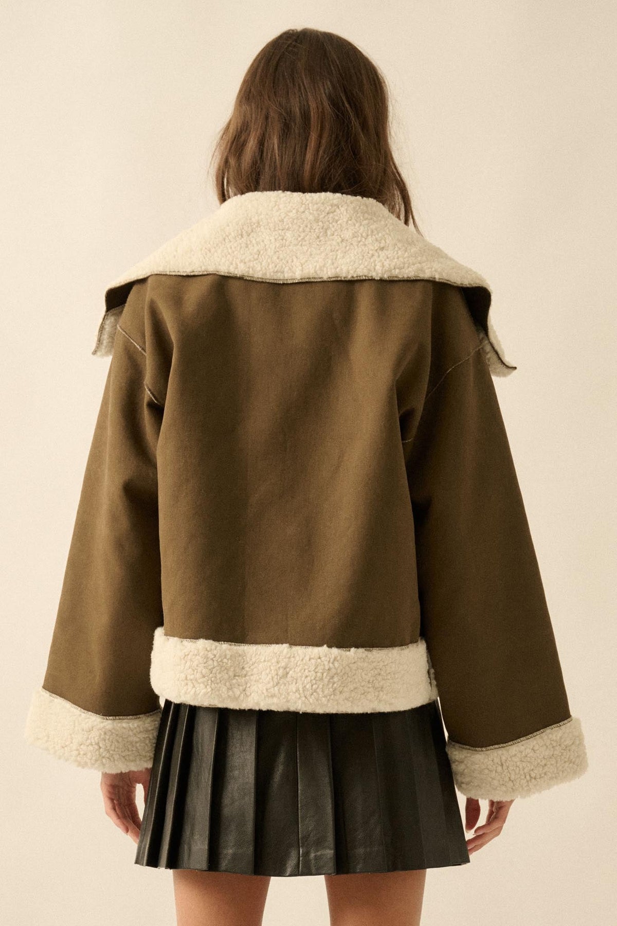 Cedar Creek Faux Shearling Oversize-Collar Jacket