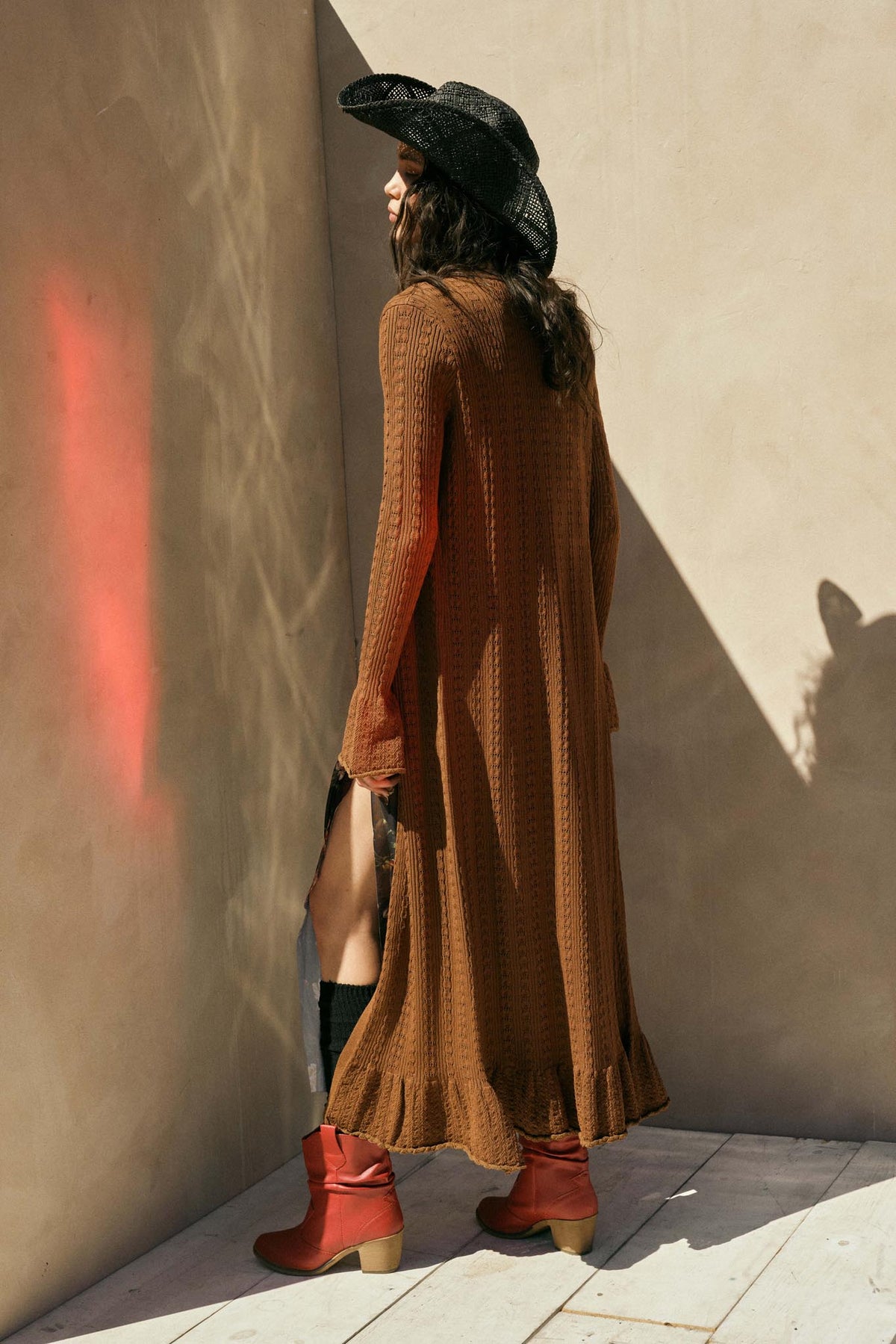 Away We Go Pointelle Rib-Knit Duster Cardigan