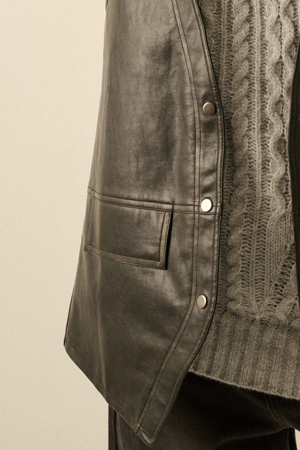 Born to Ride Vegan Leather Snap-Front Vest