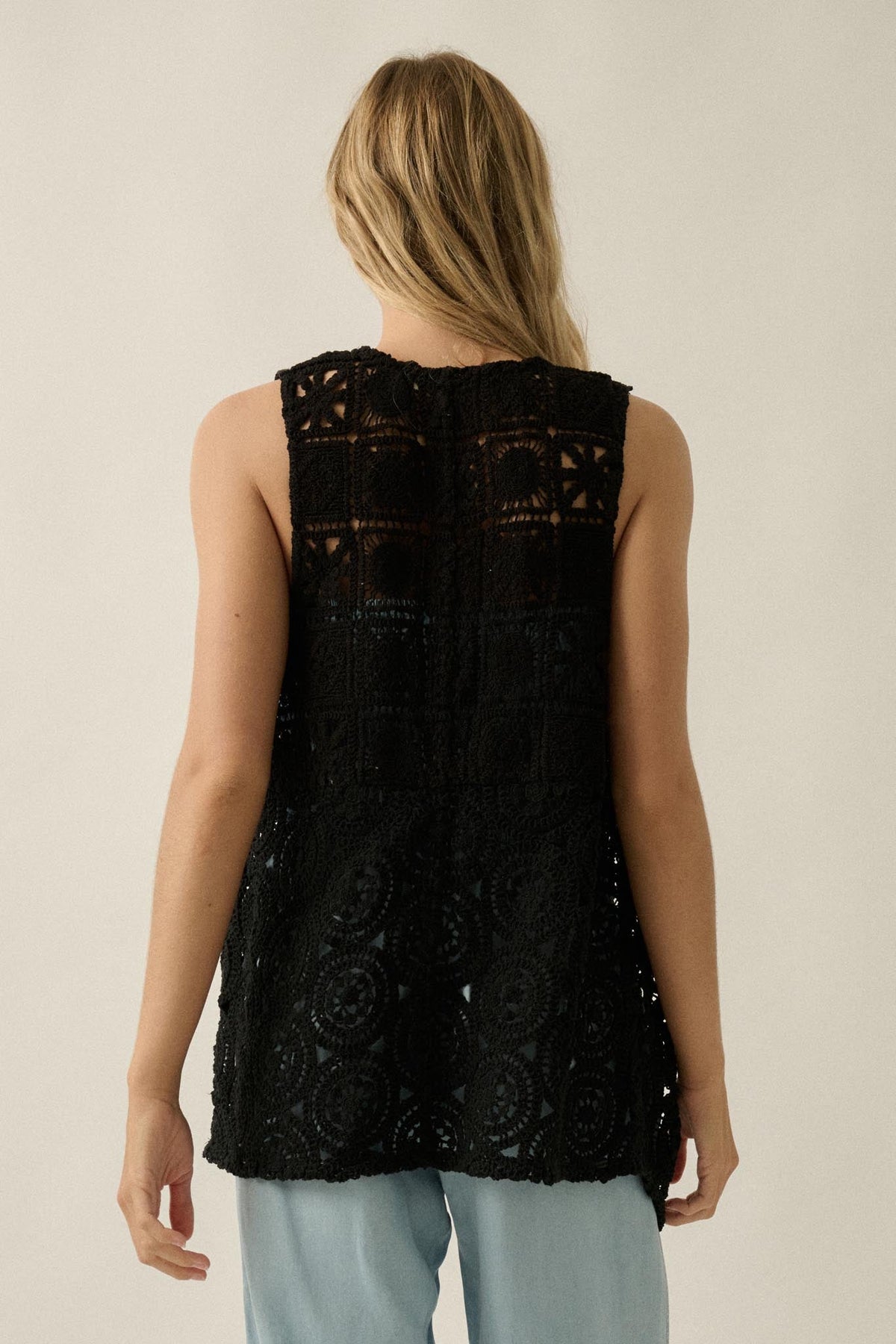 Find Your Bliss Crochet Open-Front Vest