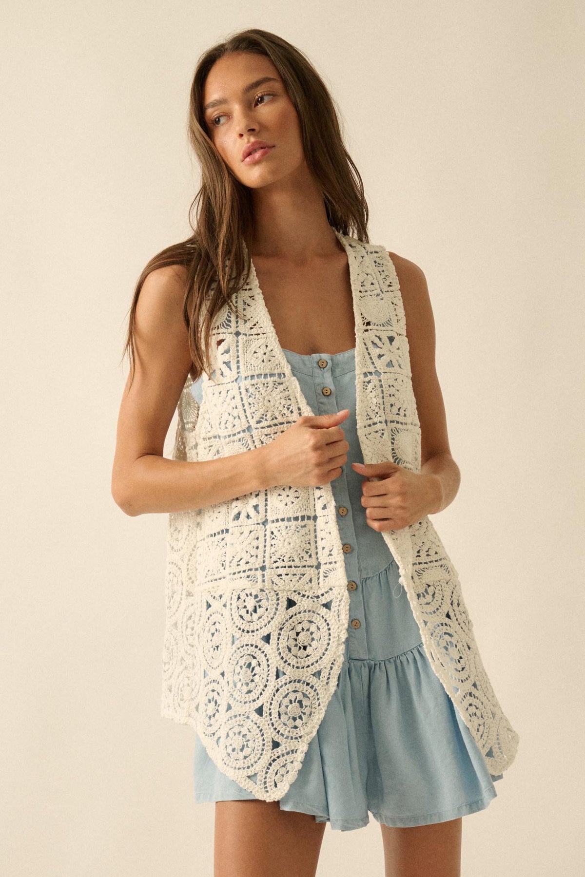 Find Your Bliss Crochet Open-Front Vest