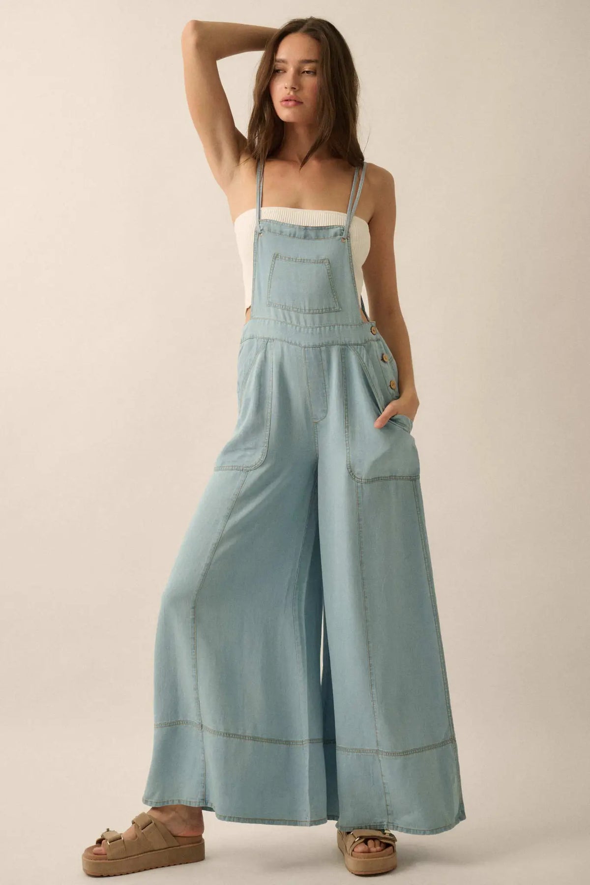 Big River Denim Wide-Leg Overall Jumpsuit