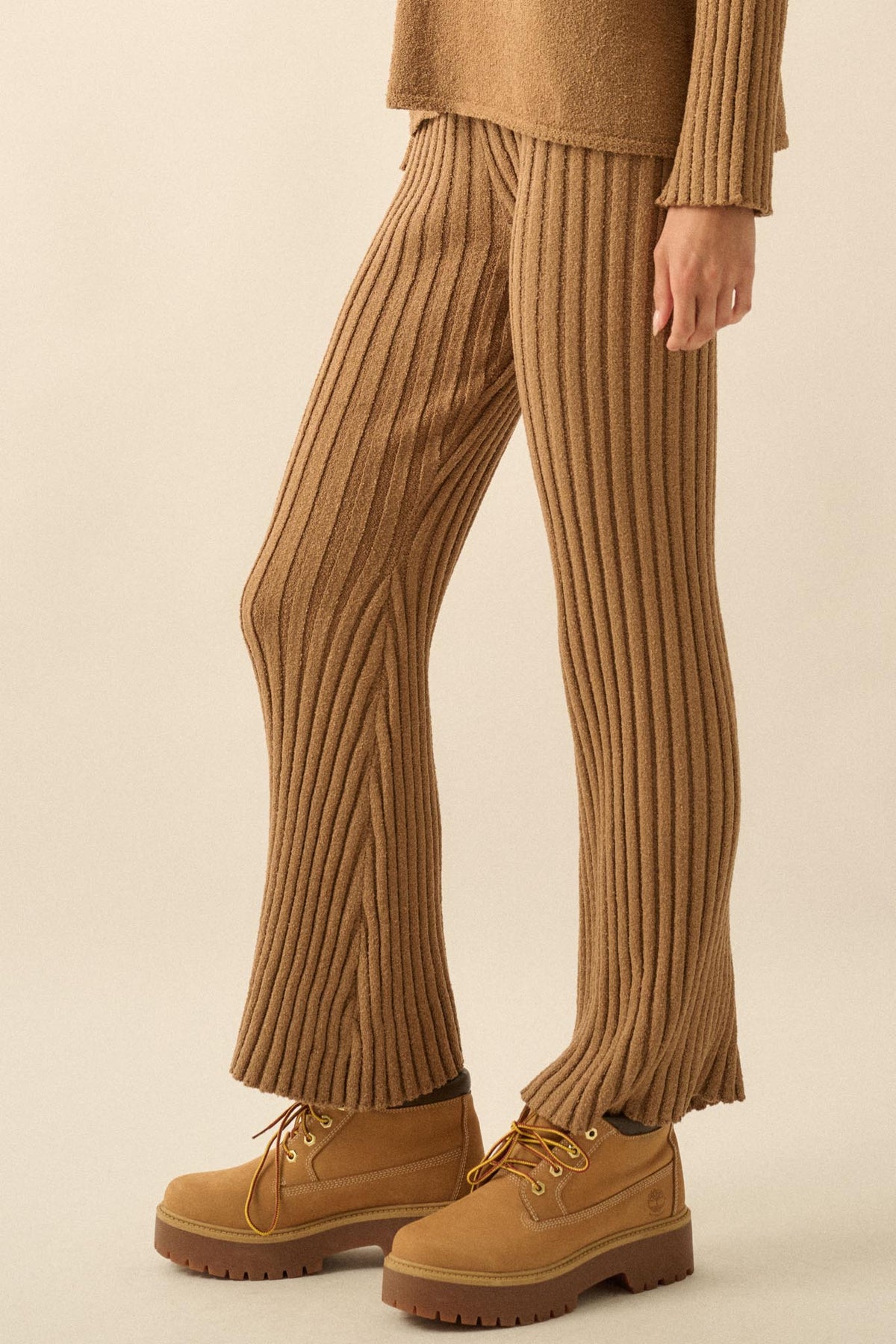 Promise the Label Textured Rib-Knit Sweater Pants