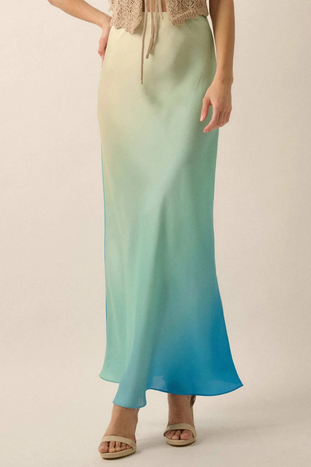 Made in the Shades Ombre Satin Maxi Skirt