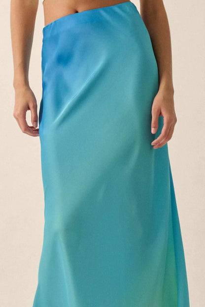 Made in the Shades Ombre Satin Maxi Skirt