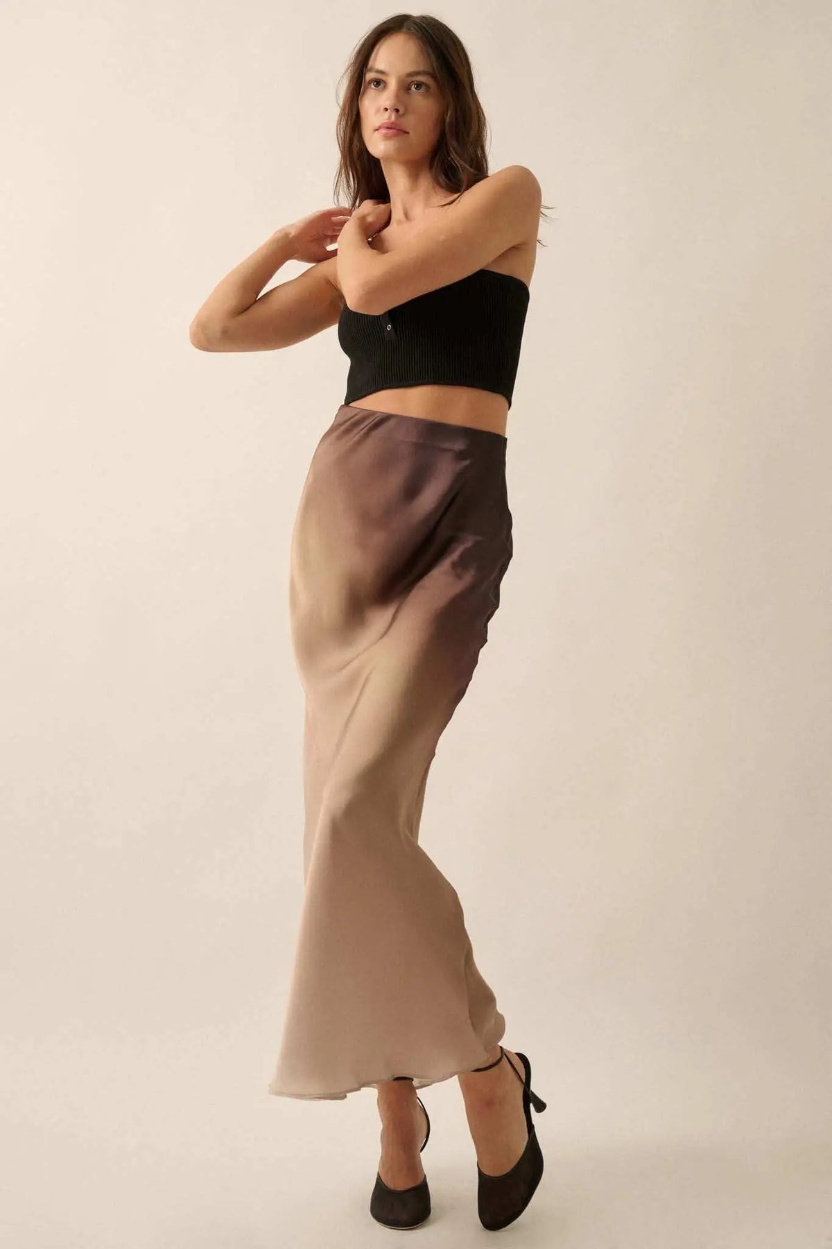Made in the Shades Ombre Satin Maxi Skirt