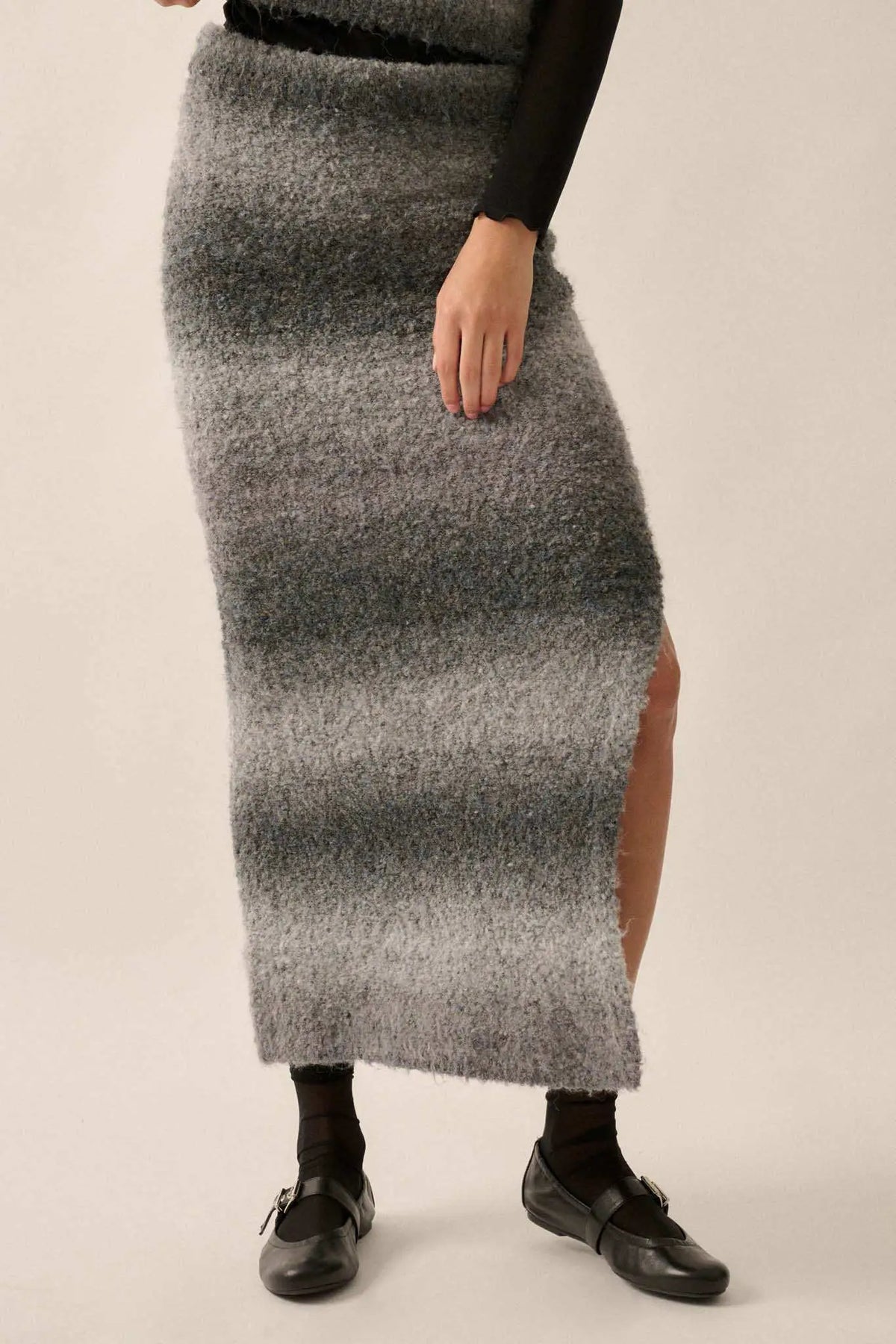 Hue Are You Ombre Knit Maxi Sweater Skirt