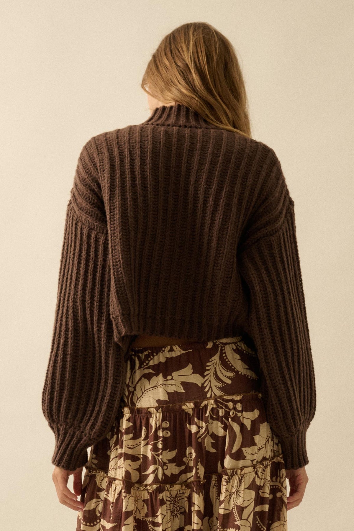 Call Me Cozy Chunky Ribbed Knit Mock Neck Sweater