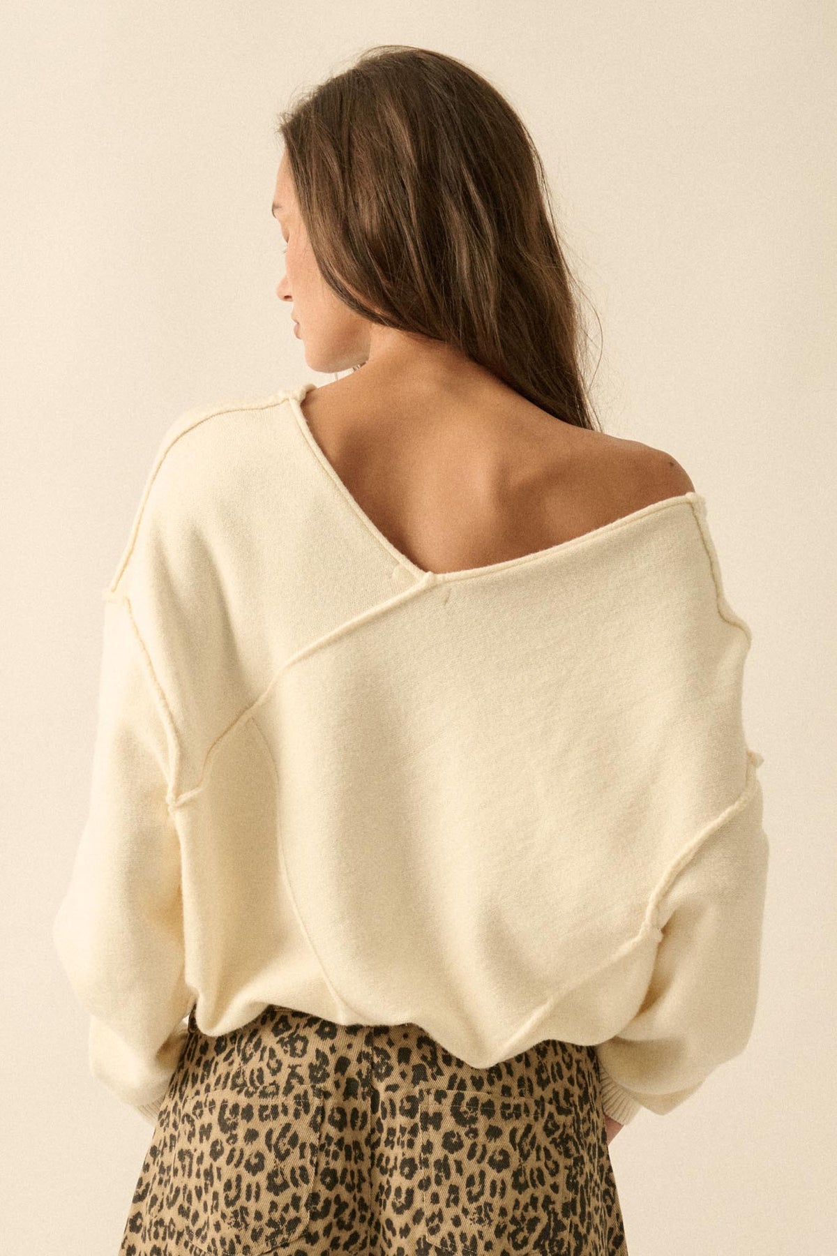 A Cute Angle Asymmetrical Exposed-Seam Sweater