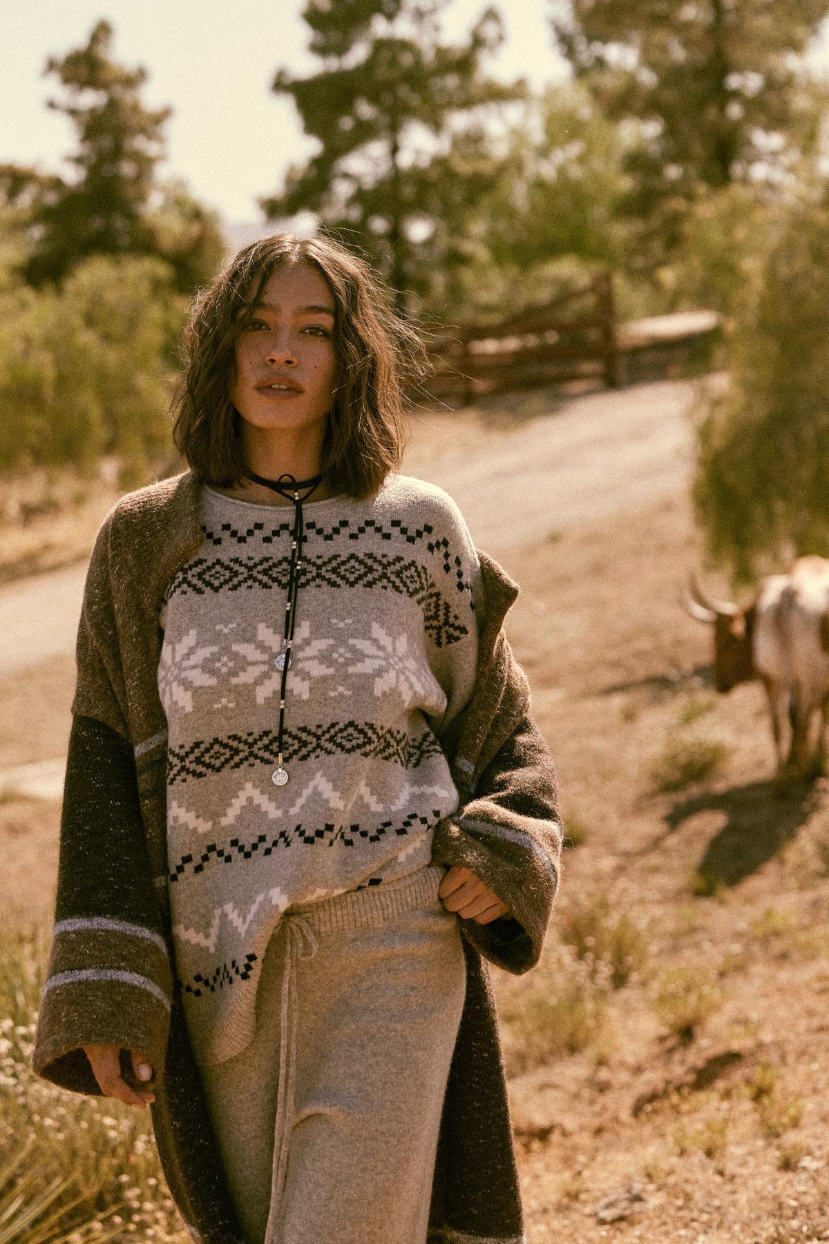 Snowy Peaks Oversize Alpine-Knit Sweater