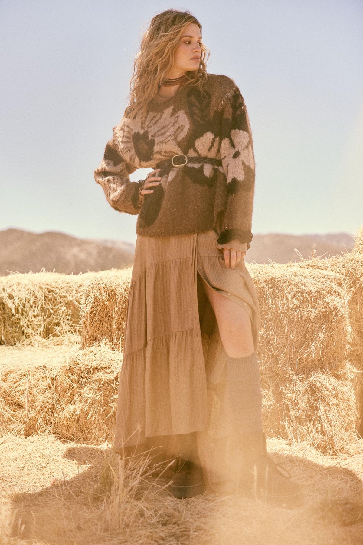 Cozy Bouquet Floral Jacquard-Knit Sweater