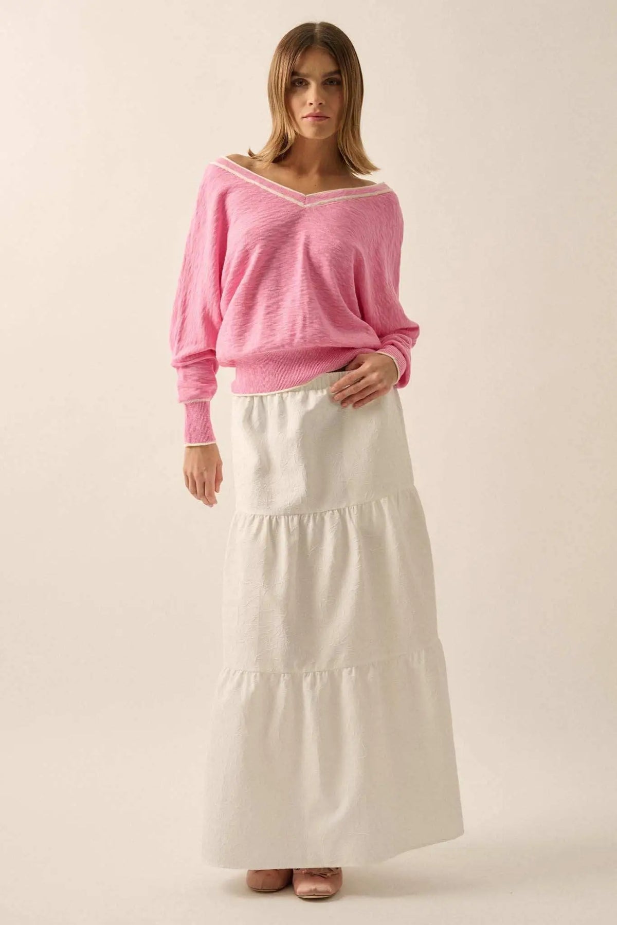 Back to the Start Button-Back Slub-Knit Sweater