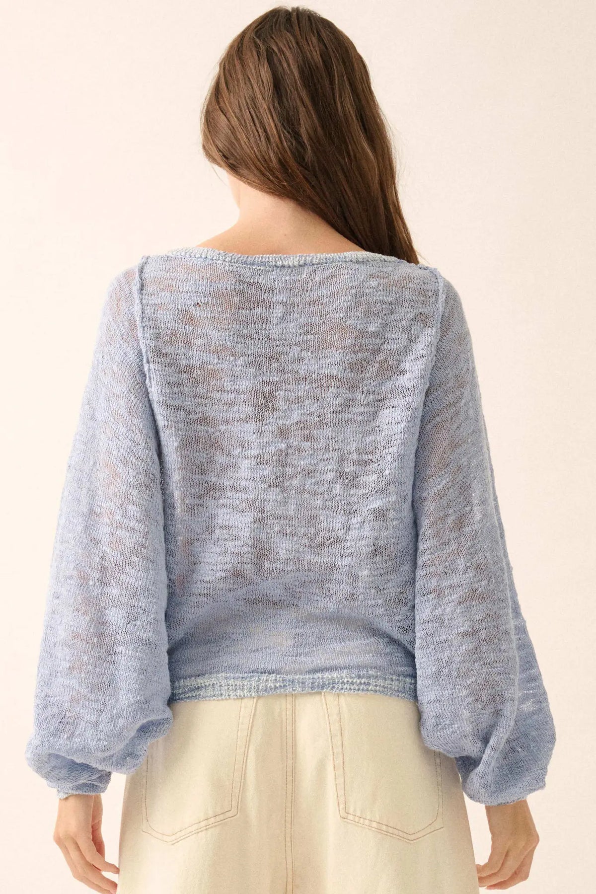 Feels So Good Burnout Knit Dolman-Sleeve Sweater