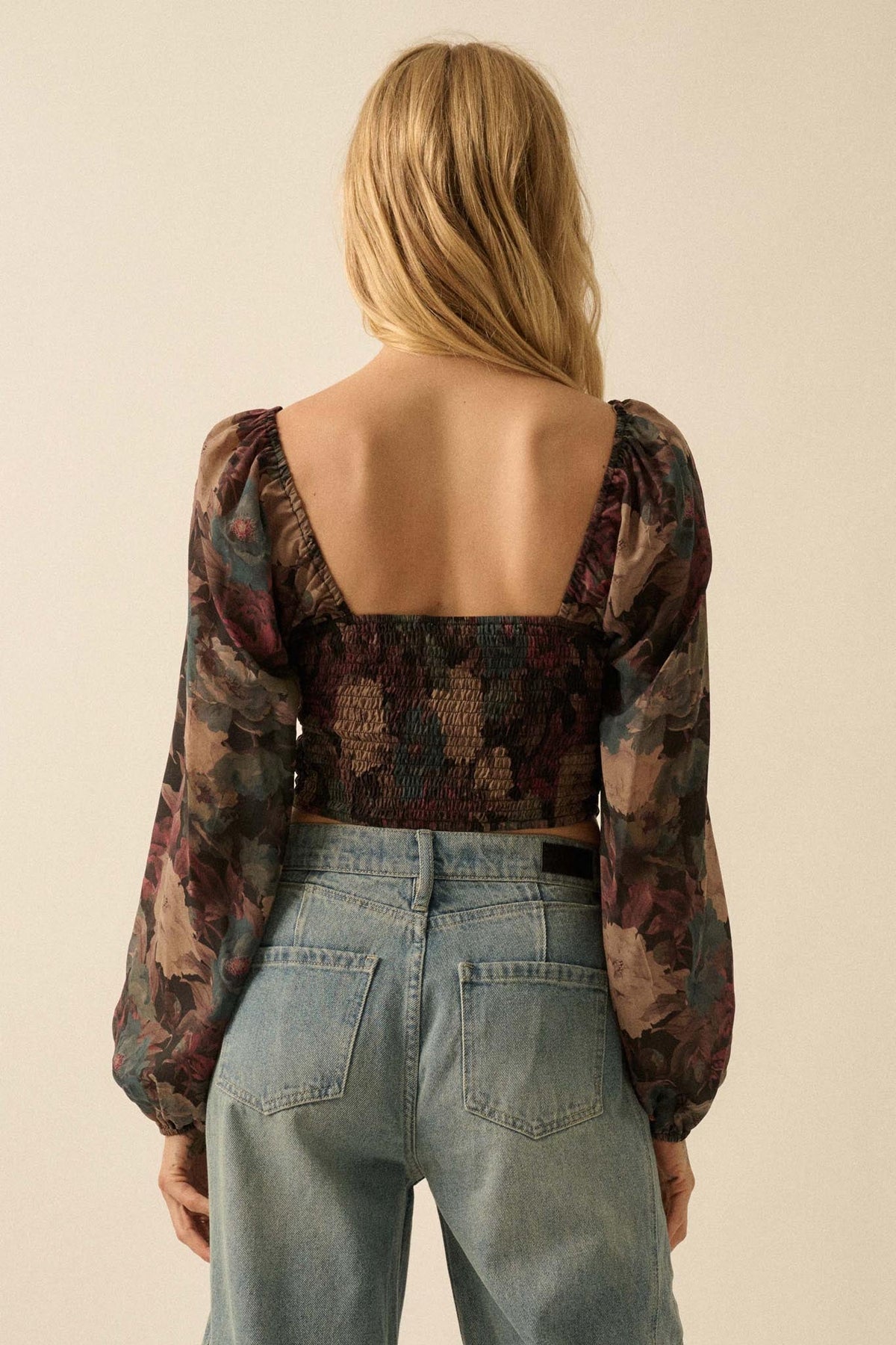 Perfumed Potpourri Smocked Sweetheart Peasant Top
