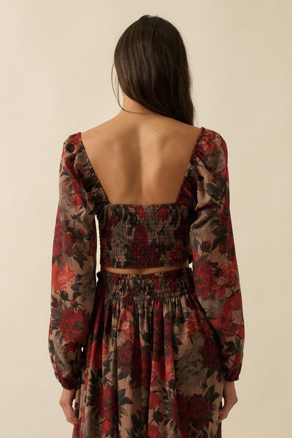 Perfumed Potpourri Smocked Sweetheart Peasant Top