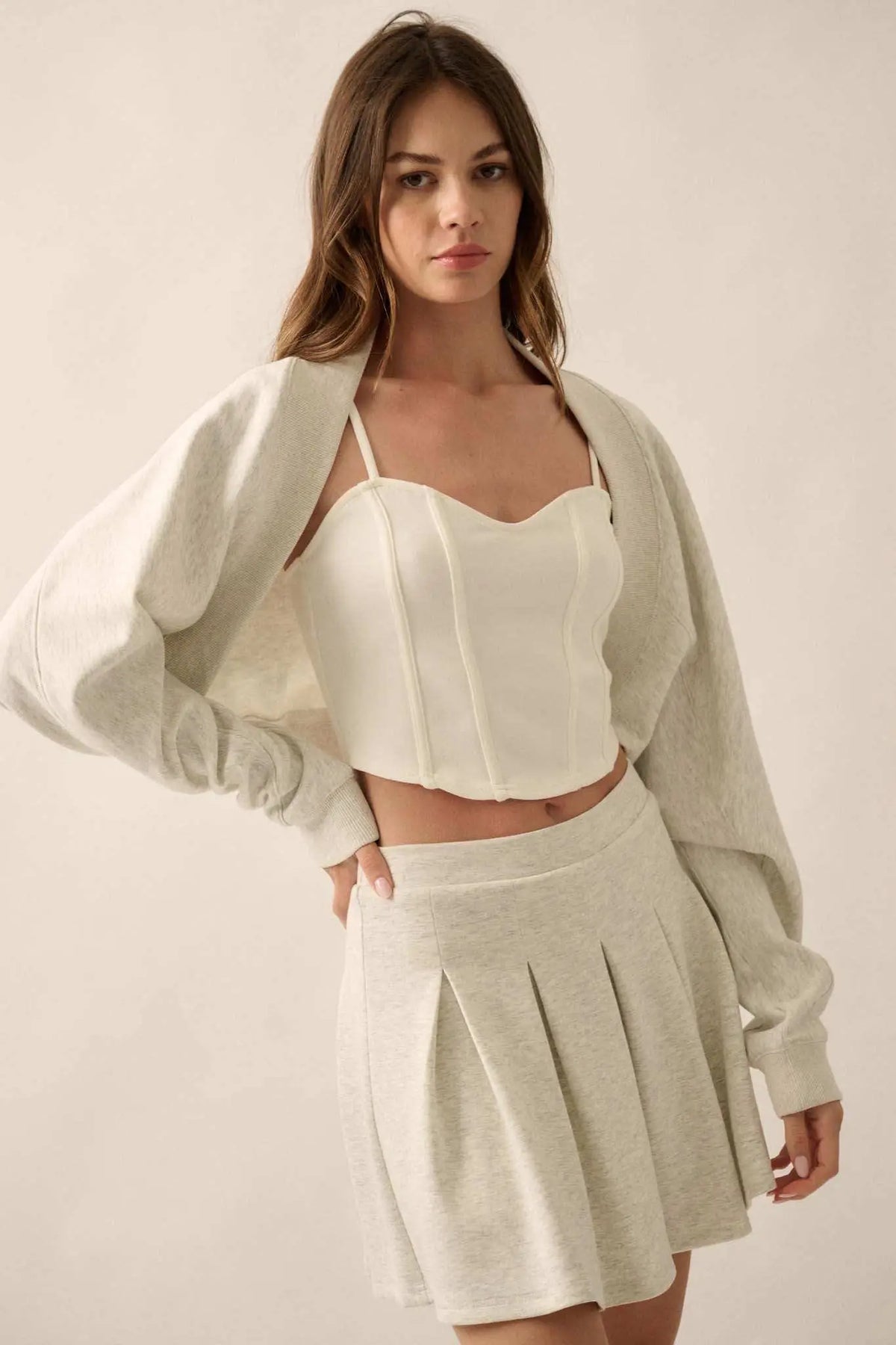 Premium Scuba Open-Front Shrug Cardigan