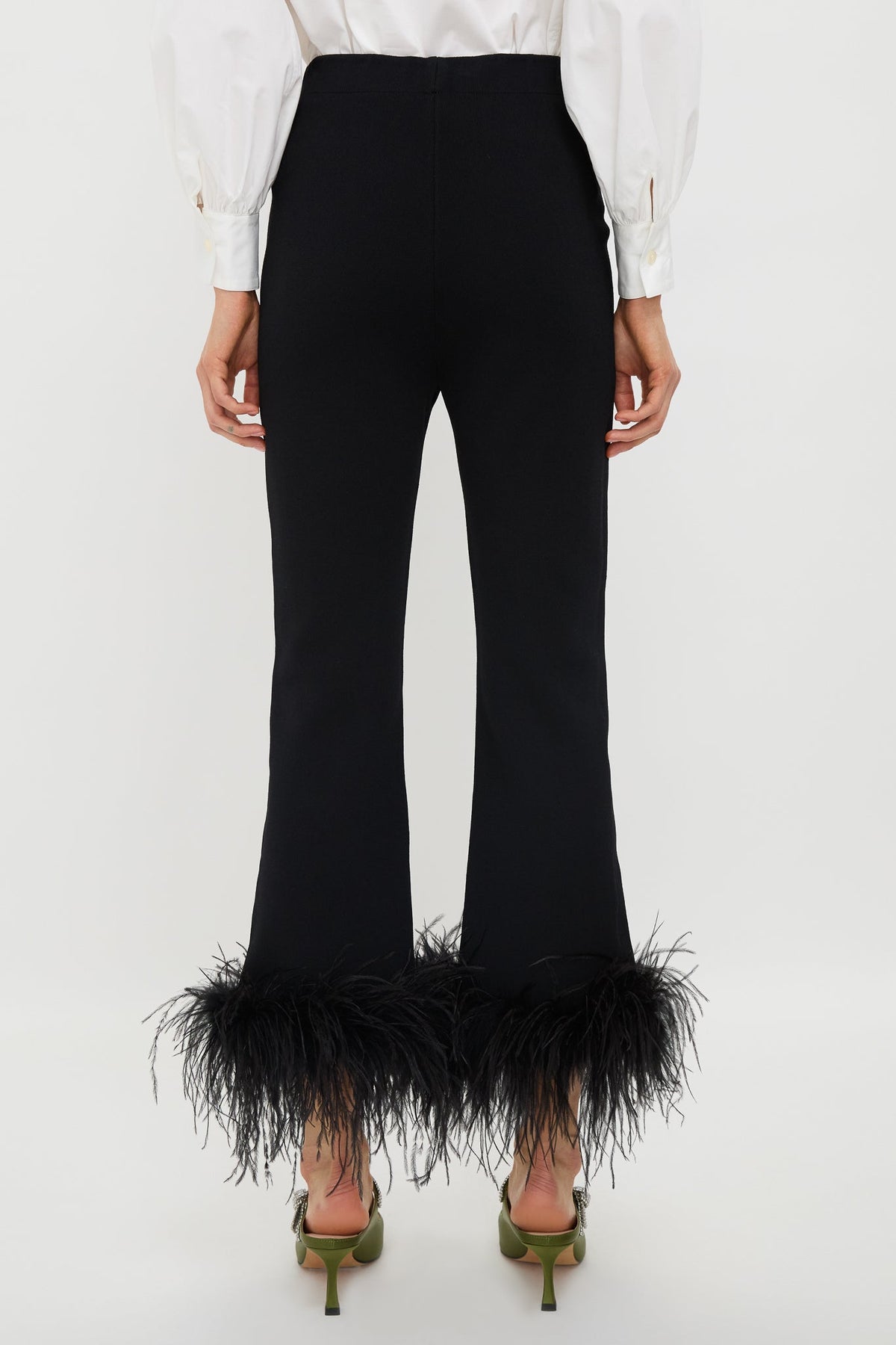 Black Feather Compression Knit Ashford Pants