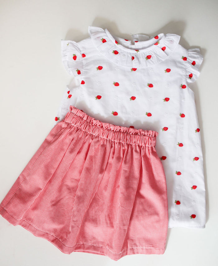 Annie Skirt in Red Gingham (#8), Size 7