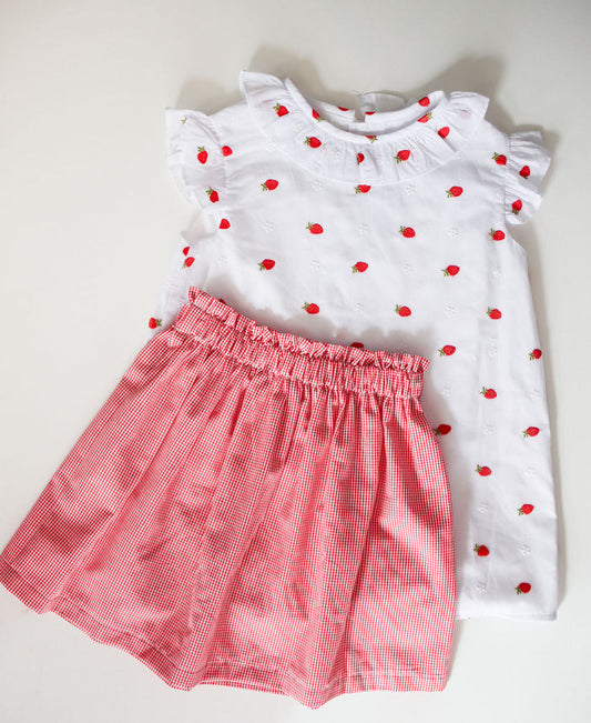 Annie Skirt in Red Gingham (#8), Size 7
