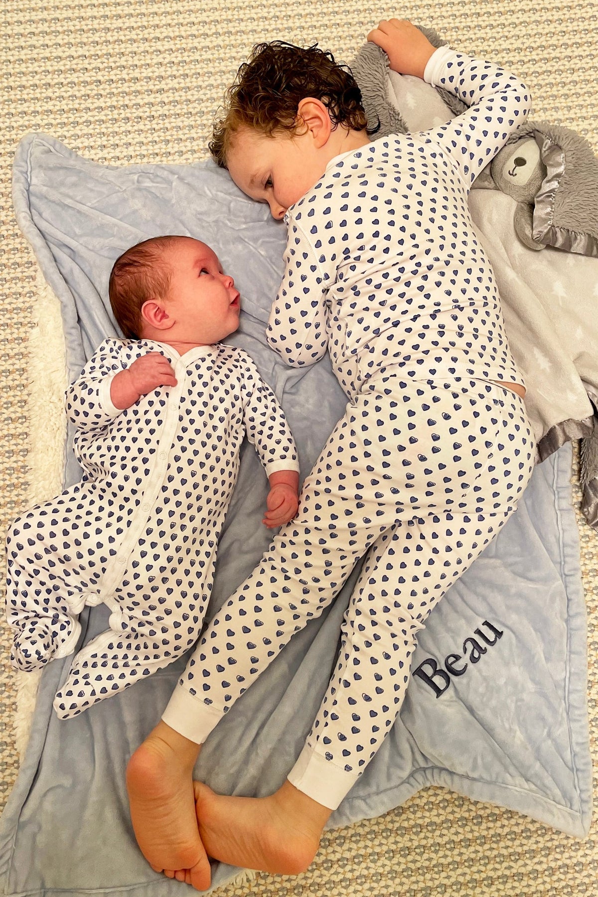 Blue Kids Hearts Pajamas