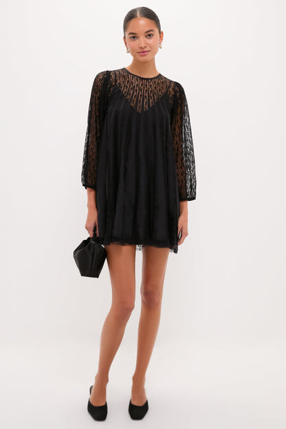 Black Keepsake Lace Shift Dress