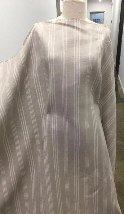 European Linen Stripe : Beige / Off White