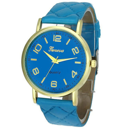Fashion embossed geneva belt watch Personality strap with lady quartz Geneva watch