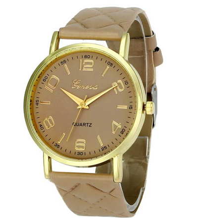 Fashion embossed geneva belt watch Personality strap with lady quartz Geneva watch