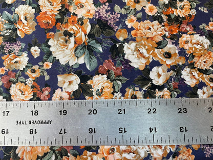 Floral Digital Print Cotton Calico Satin Finish - Multicolor