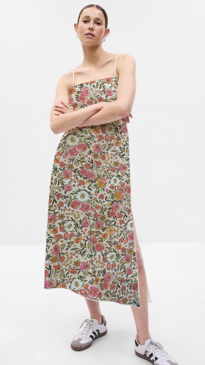 Floral Printed Cotton - Hunter Green & Ivory