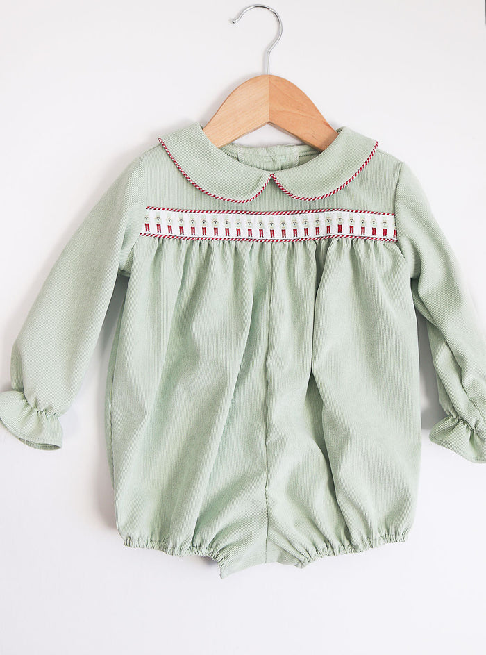 Hattie Ribbon Bubble in Green Poly Cord, SIZE 18M