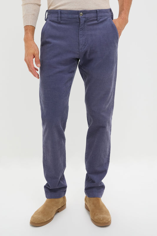 Blue Haze Superior Soft Corduroy Flat Front Trouser