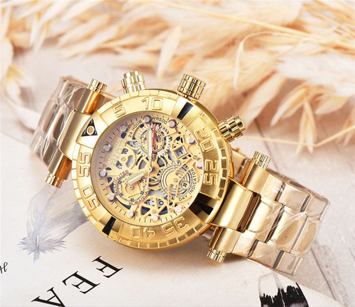 High Quality Foreign Trade Large Dial Steel Band Quartz Men's Watch