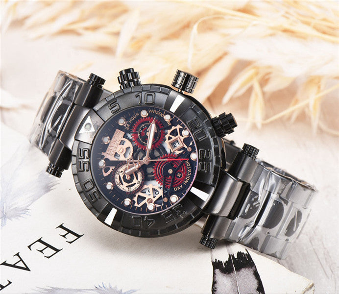 High Quality Foreign Trade Large Dial Steel Band Quartz Men's Watch