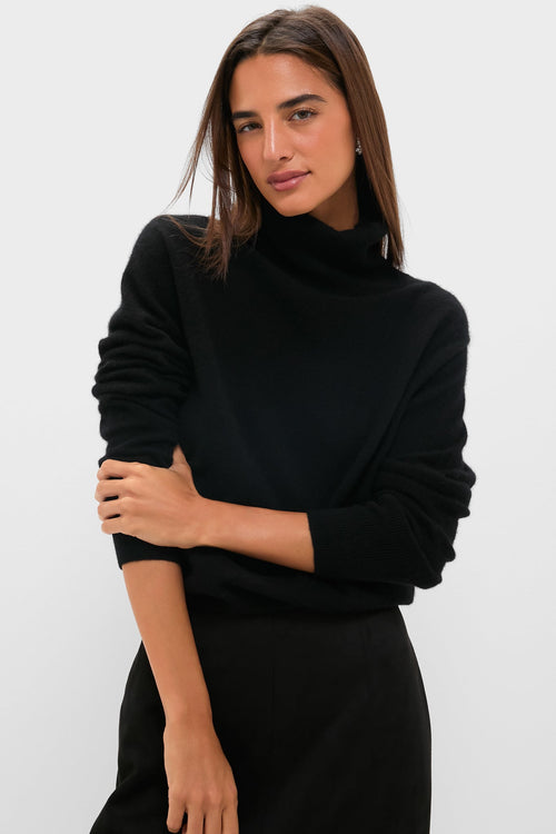 Black Cashmere Turtleneck Sweater