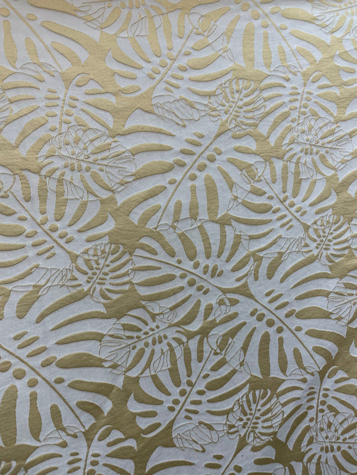 Designer Gold Leaf Off-White Brocade
